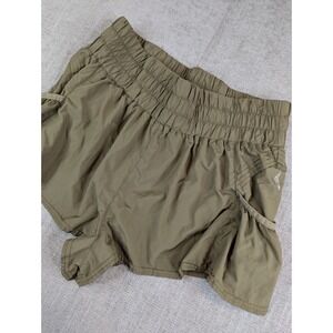 Free People FP Movement Shorts Womens M Olive Green Get Your Flirt On High Rise